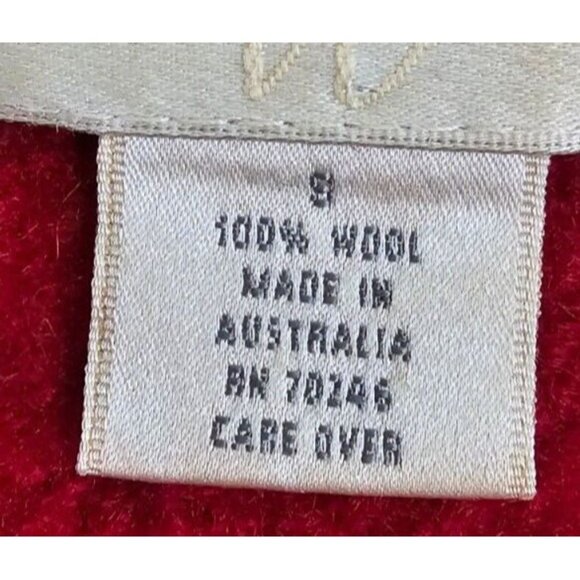 Women Studio Works 100% Wool Jacket Coat Red Zip Up Made in Australia - Picture 3 of 3